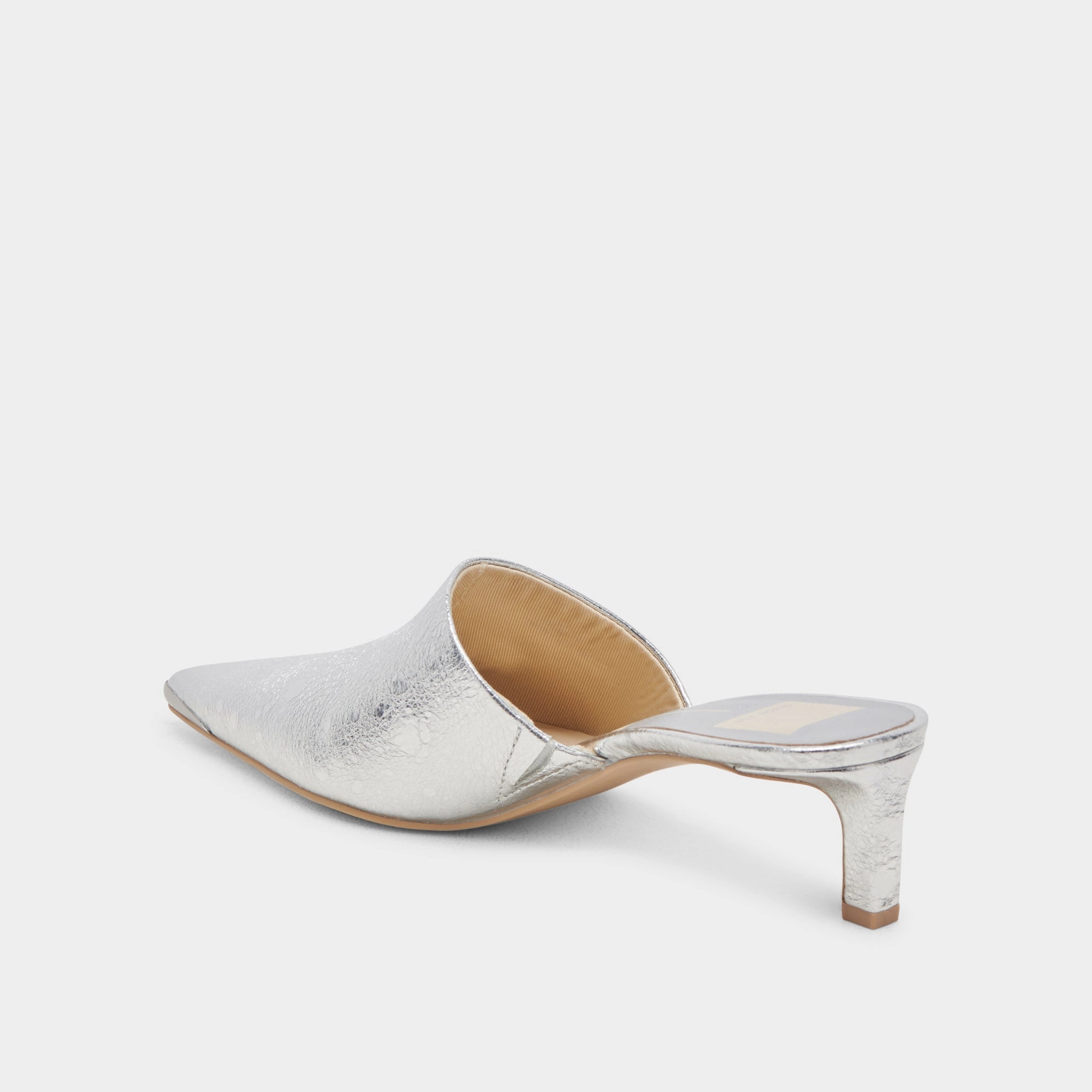 LEXY HEELS SILVER DISTRESSED LEATHER