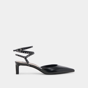 LOKLYN STUD HEELS MIDNIGHT CRINKLE PATENT - re:vita
