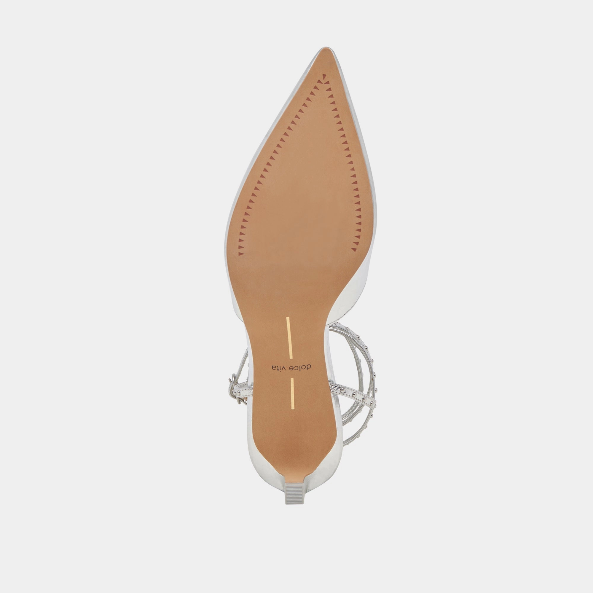 LOKLYN STUD HEELS SILVER CRINKLE PATENT - re:vita