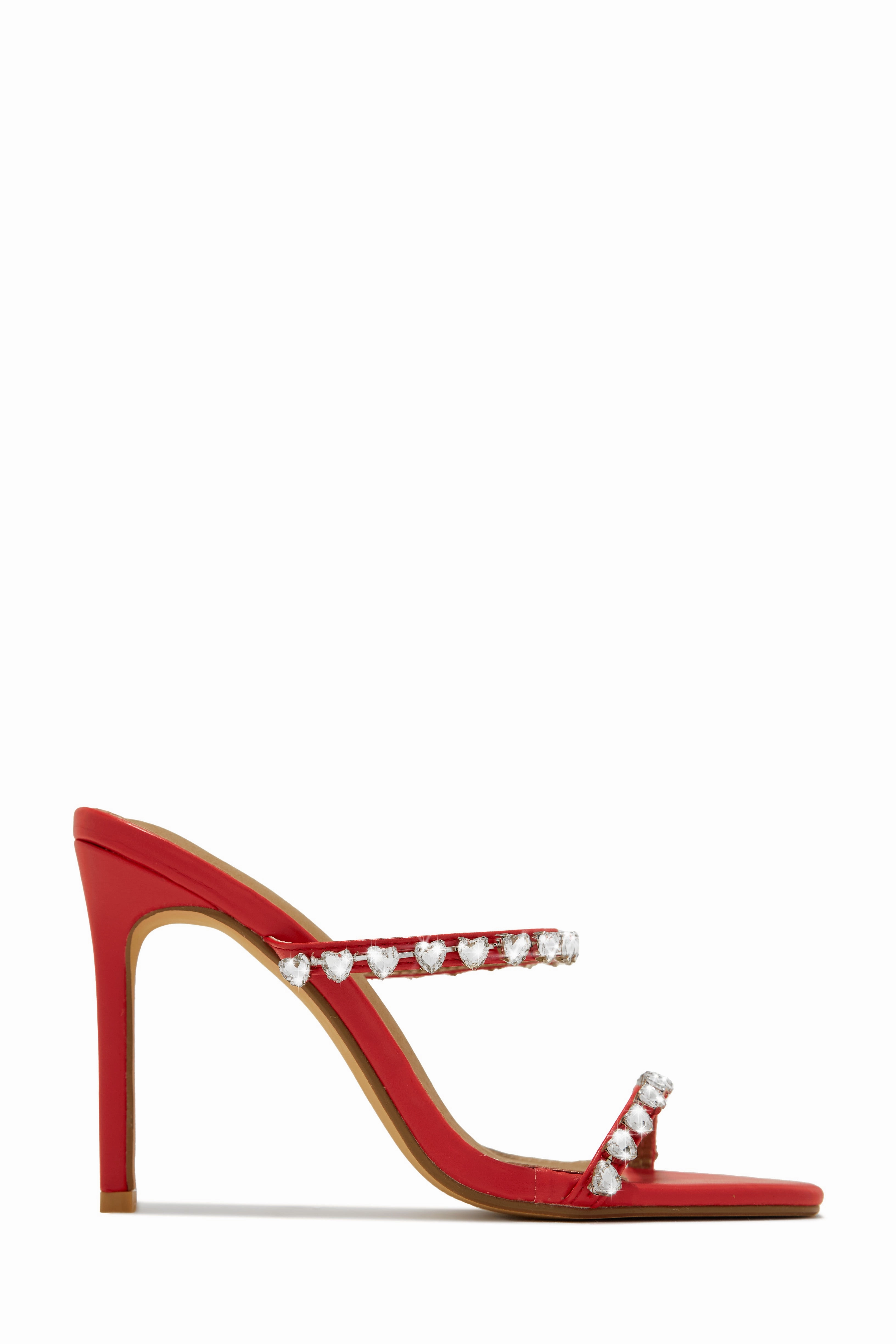 Love Addiction Embellished High Heel Mules - Denim