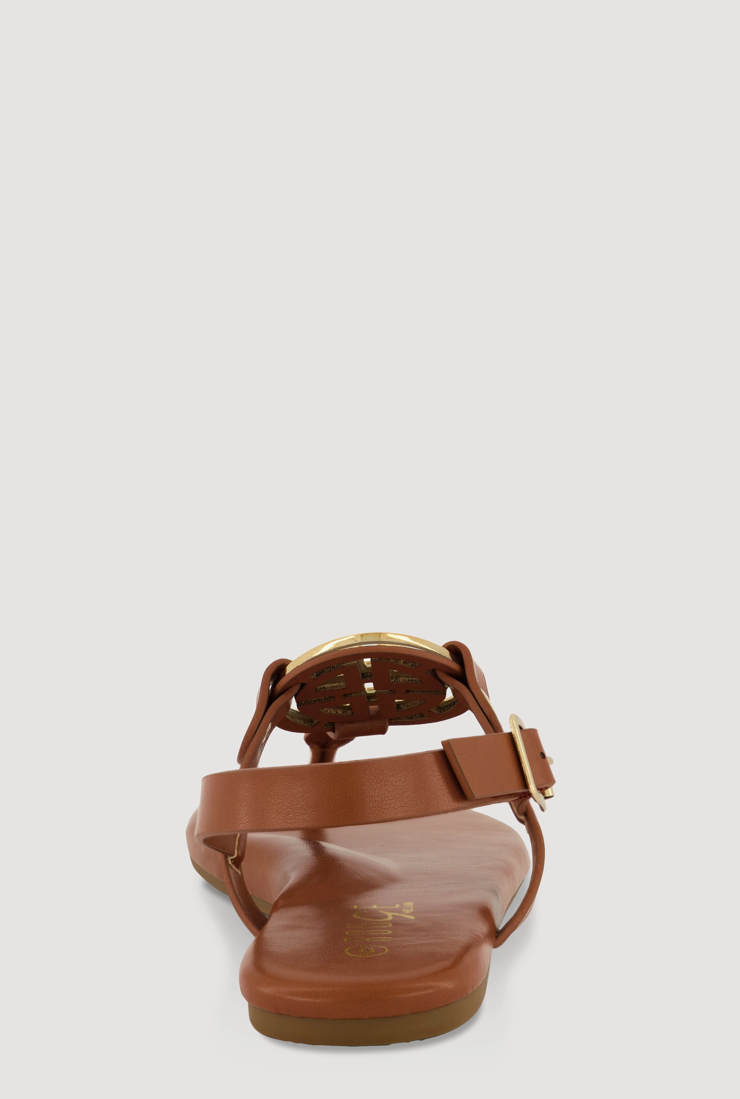 Metallic Geometric Pendant Thong Sandals