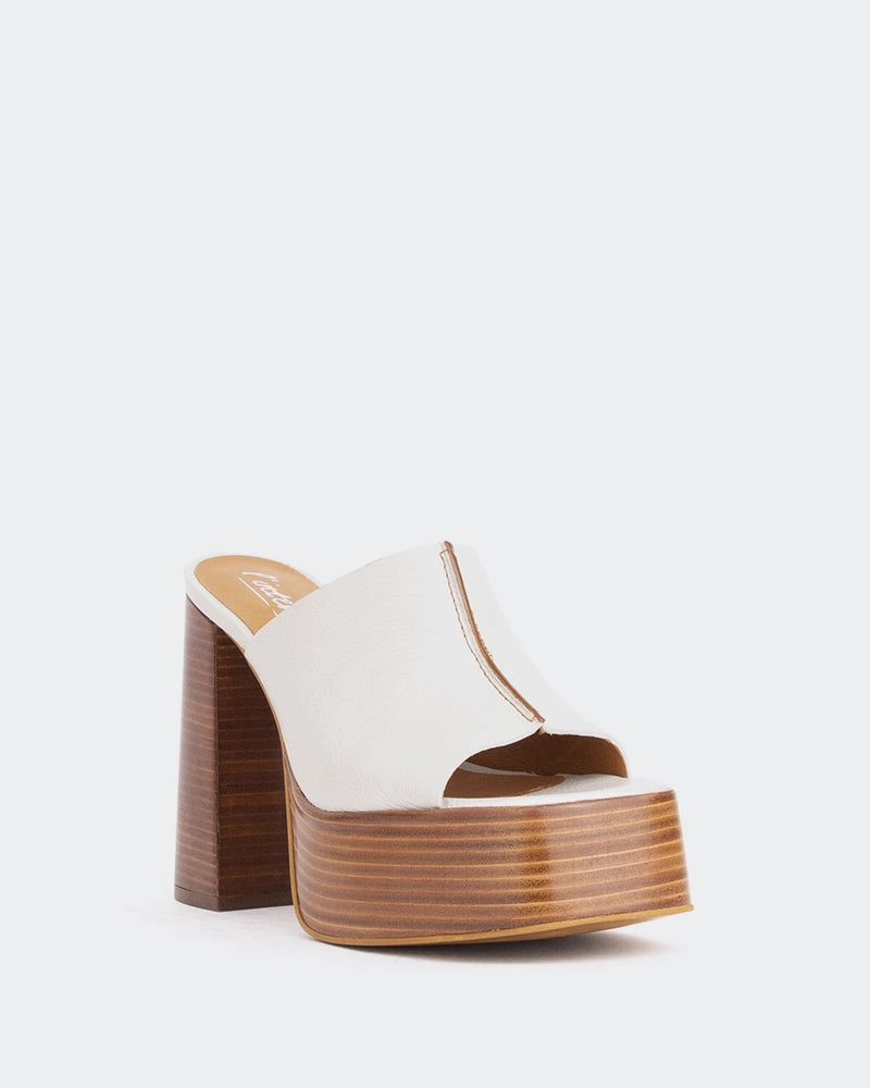 Overboard Off White Leather/Cuir Blanc Cassé