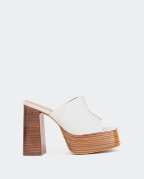 Overboard Off White Leather/Cuir Blanc Cassé