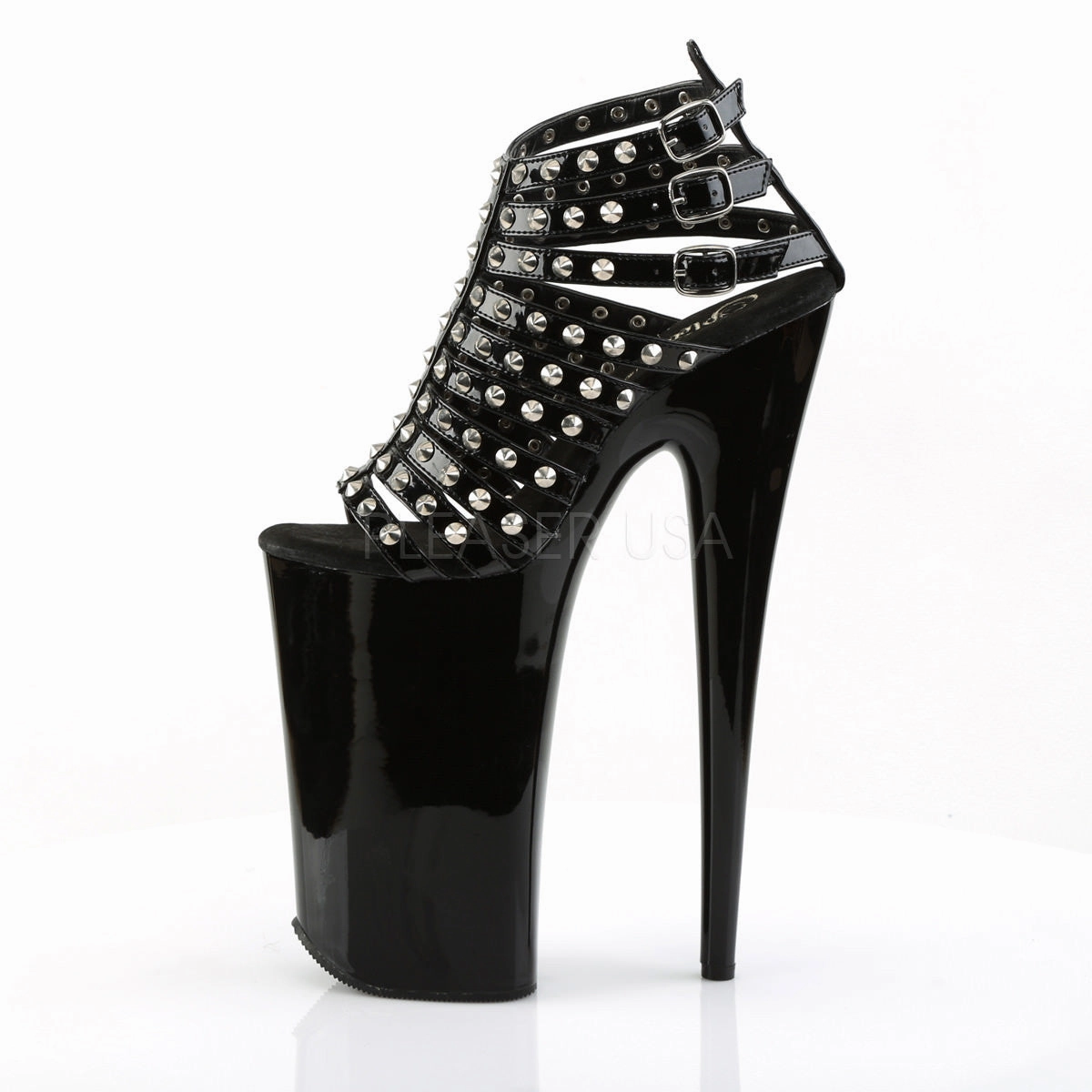 PLEASER BEYOND-093 Black Extreme 10 Inch High Heels