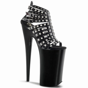 PLEASER BEYOND-093 Black Extreme 10 Inch High Heels