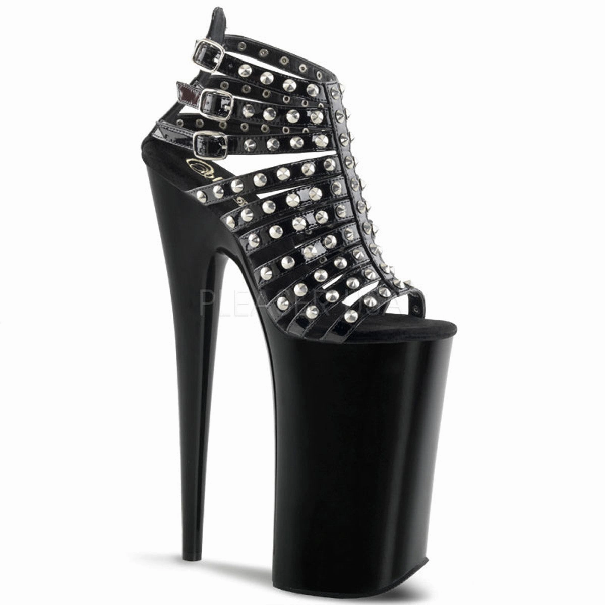 PLEASER BEYOND-093 Black Extreme 10 Inch High Heels