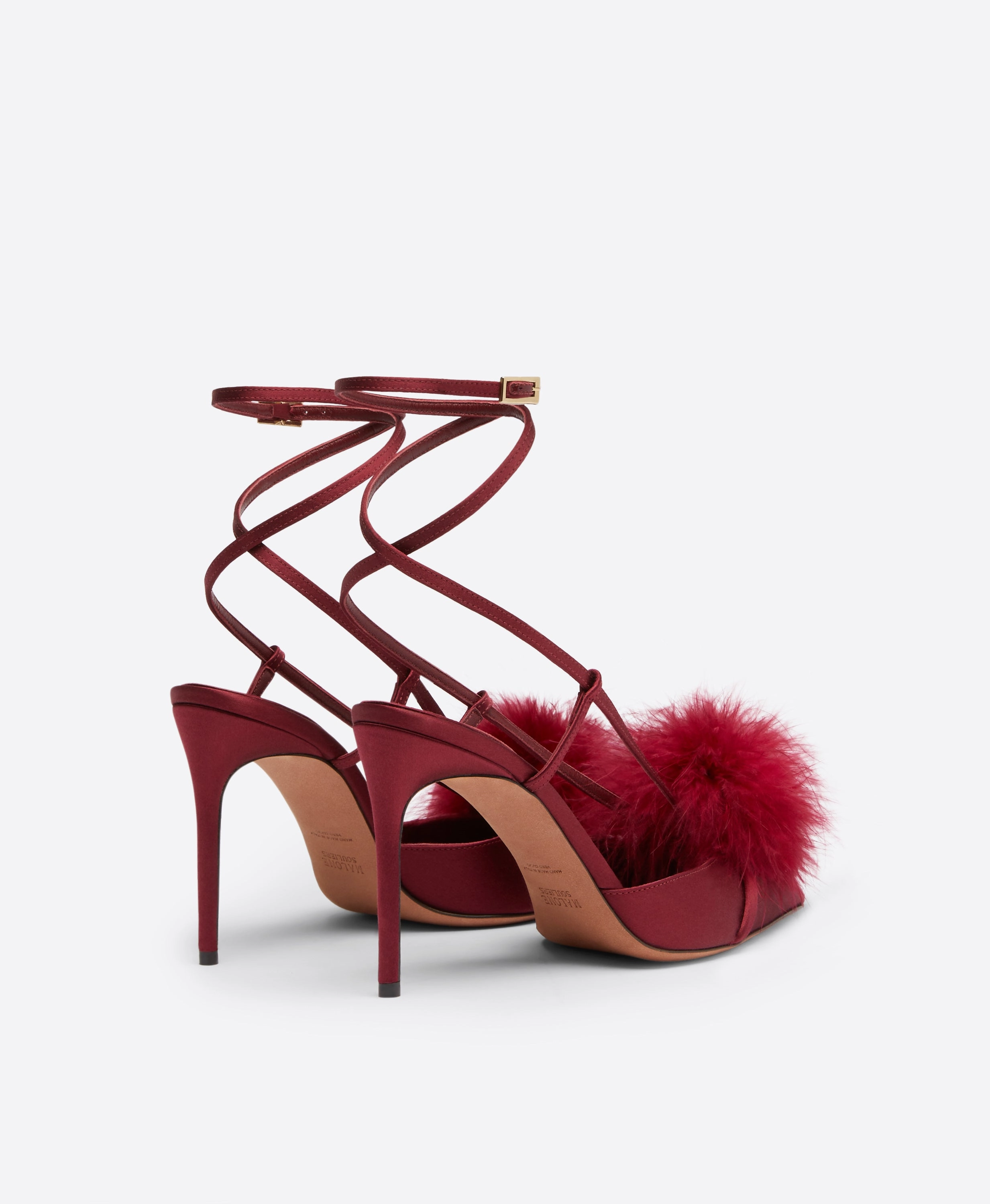 Raffaella 90 Red Satin Slingbacks