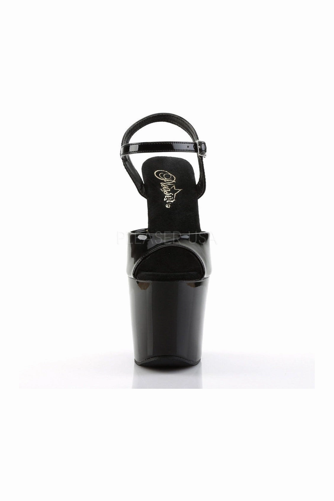 REVOLVER-709 Platform Sandal  | Black Vinyl