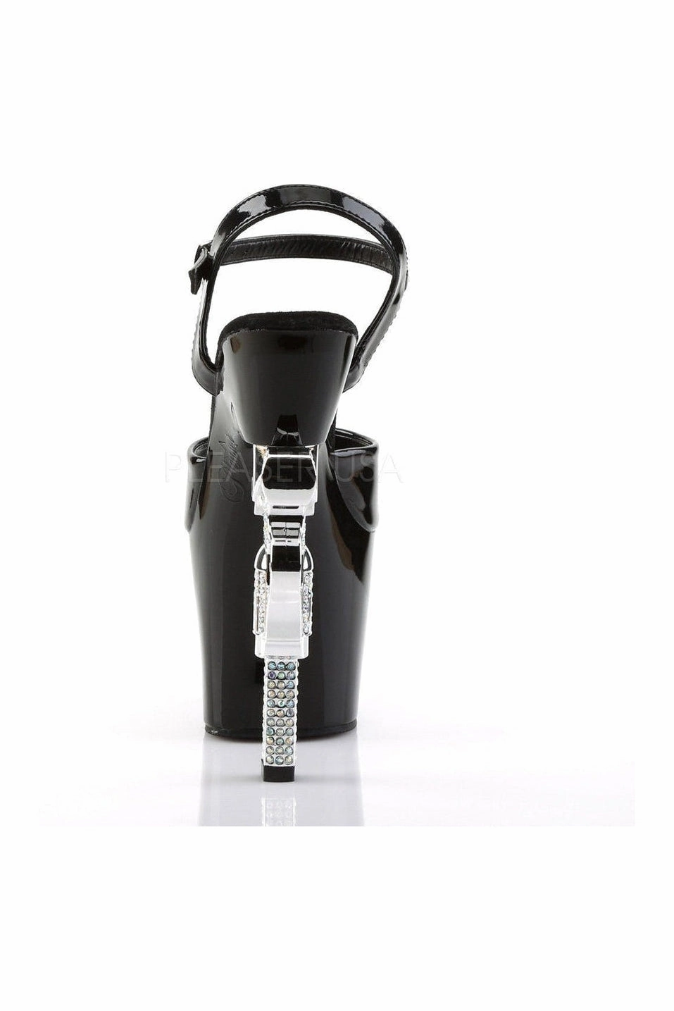 REVOLVER-709 Platform Sandal  | Black Vinyl