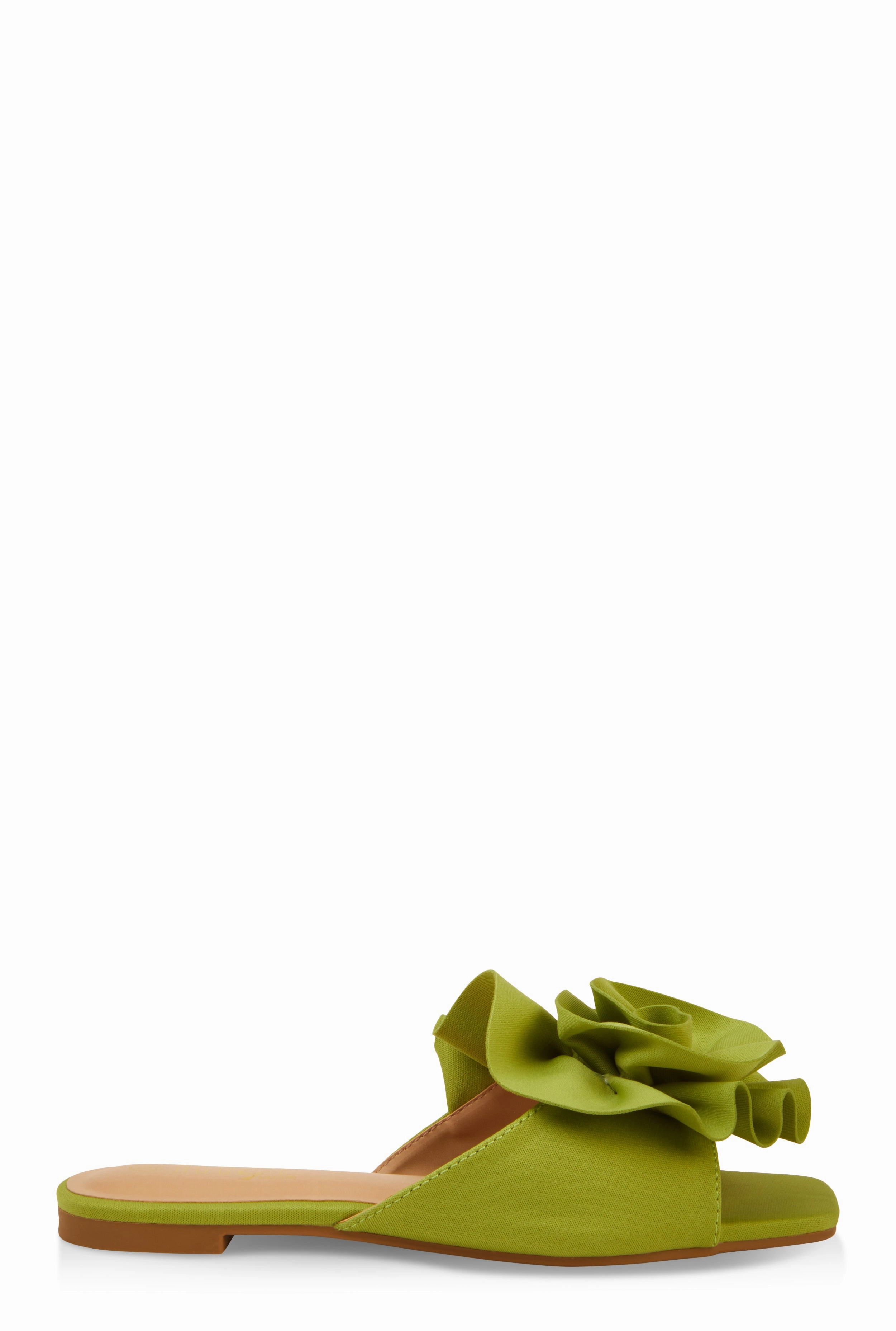 Rose Band Square Toe Slide Sandals
