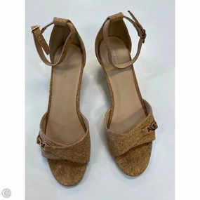 Sandals Heels Wedge By Ann Taylor In Beige, Size: 10