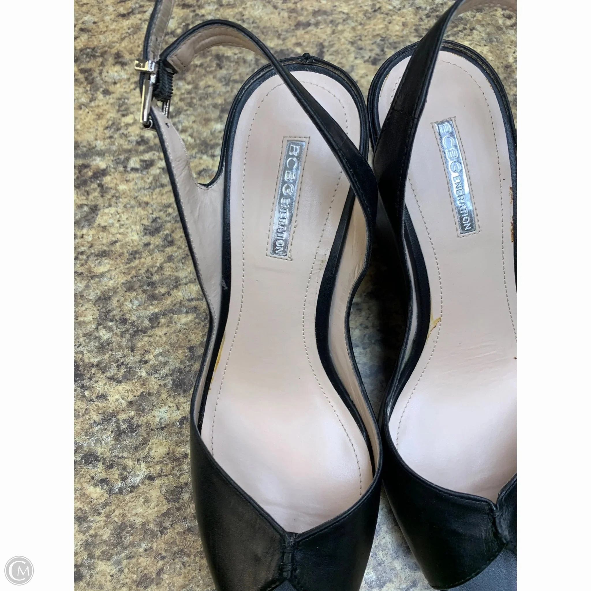 Sandals Heels Wedge By Bcbg In Black, Size: 8.5