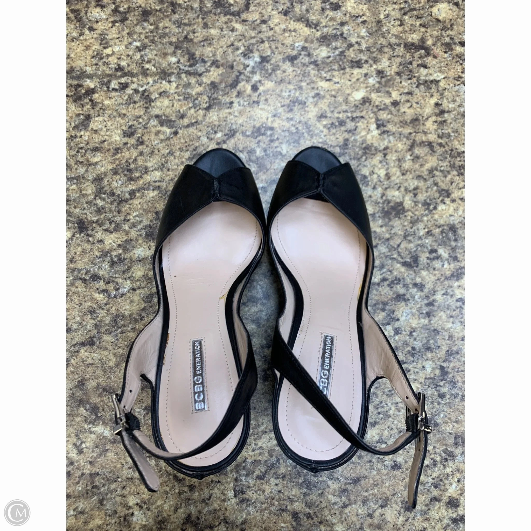 Sandals Heels Wedge By Bcbg In Black, Size: 8.5