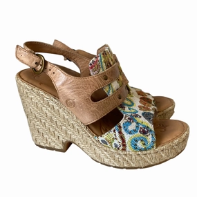 Sandals Heels Wedge By Born In Multi, Size:8