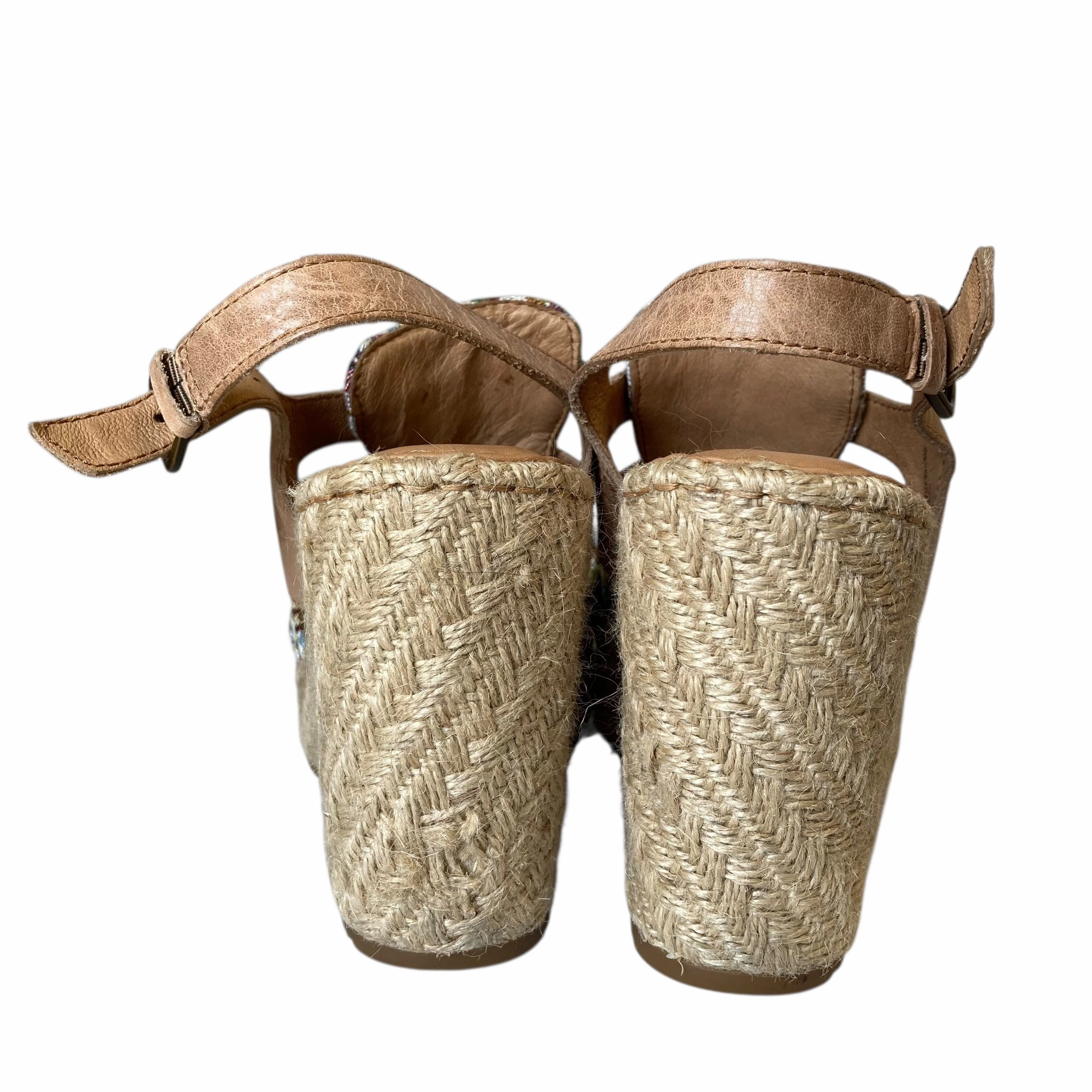 Sandals Heels Wedge By Born In Multi, Size:8