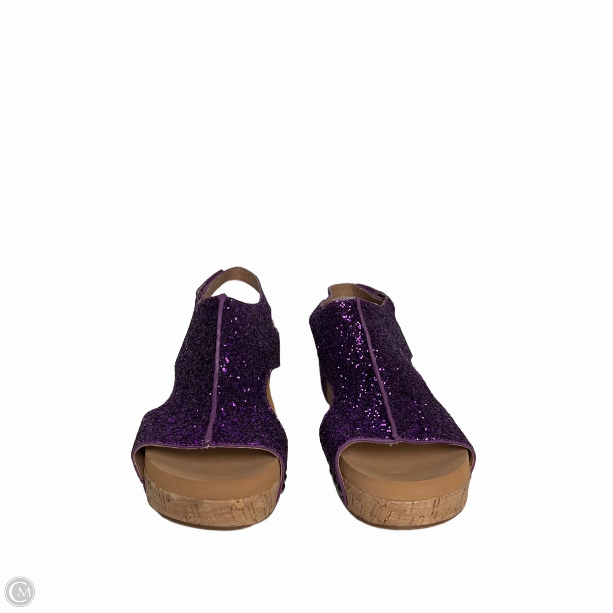 Sandals Heels Wedge By Corkys In Purple, Size: 9