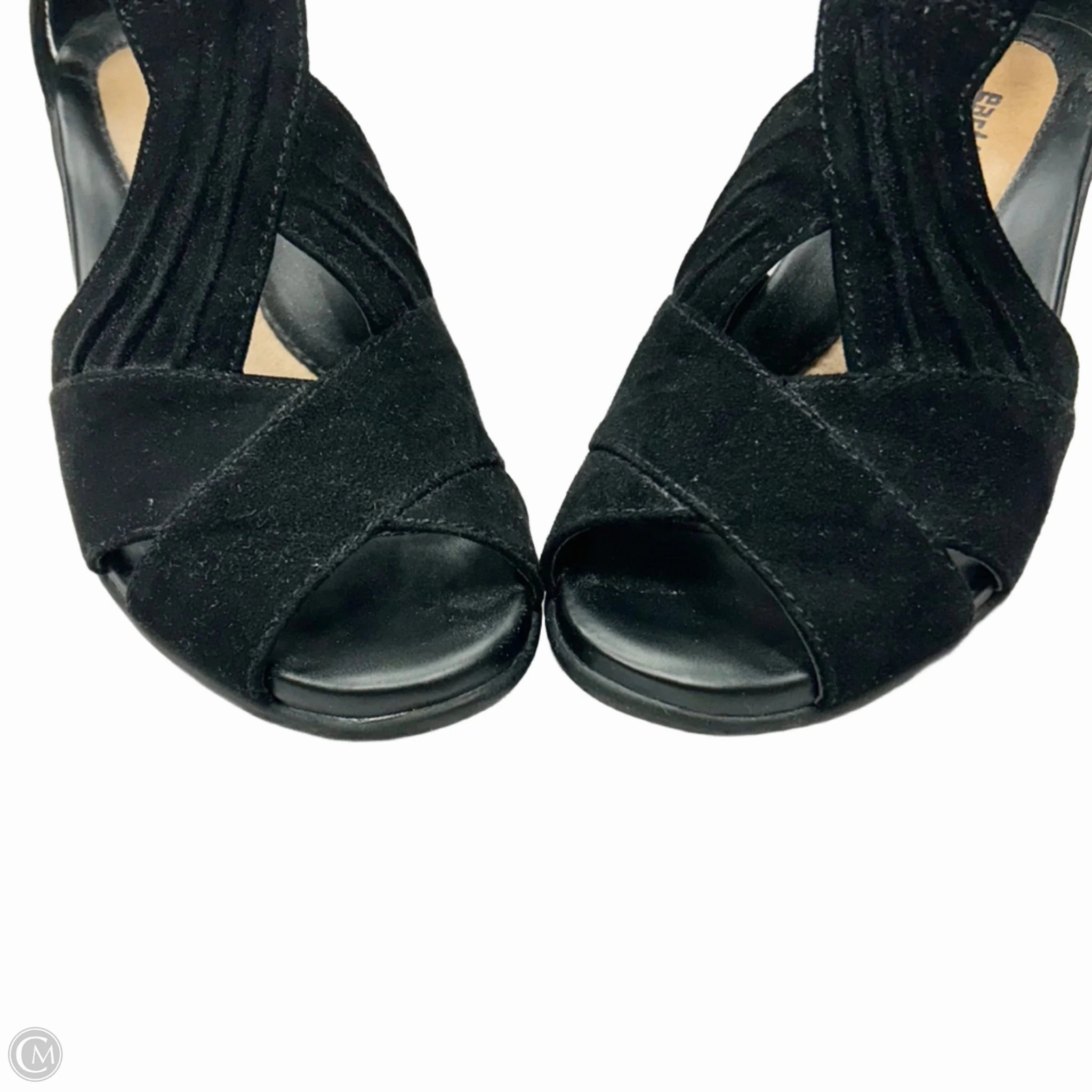 Sandals Heels Wedge By Earth In Black, Size: 7.5