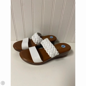 Sandals Heels Wedge By Italian Shoemakers In White, Size: 6