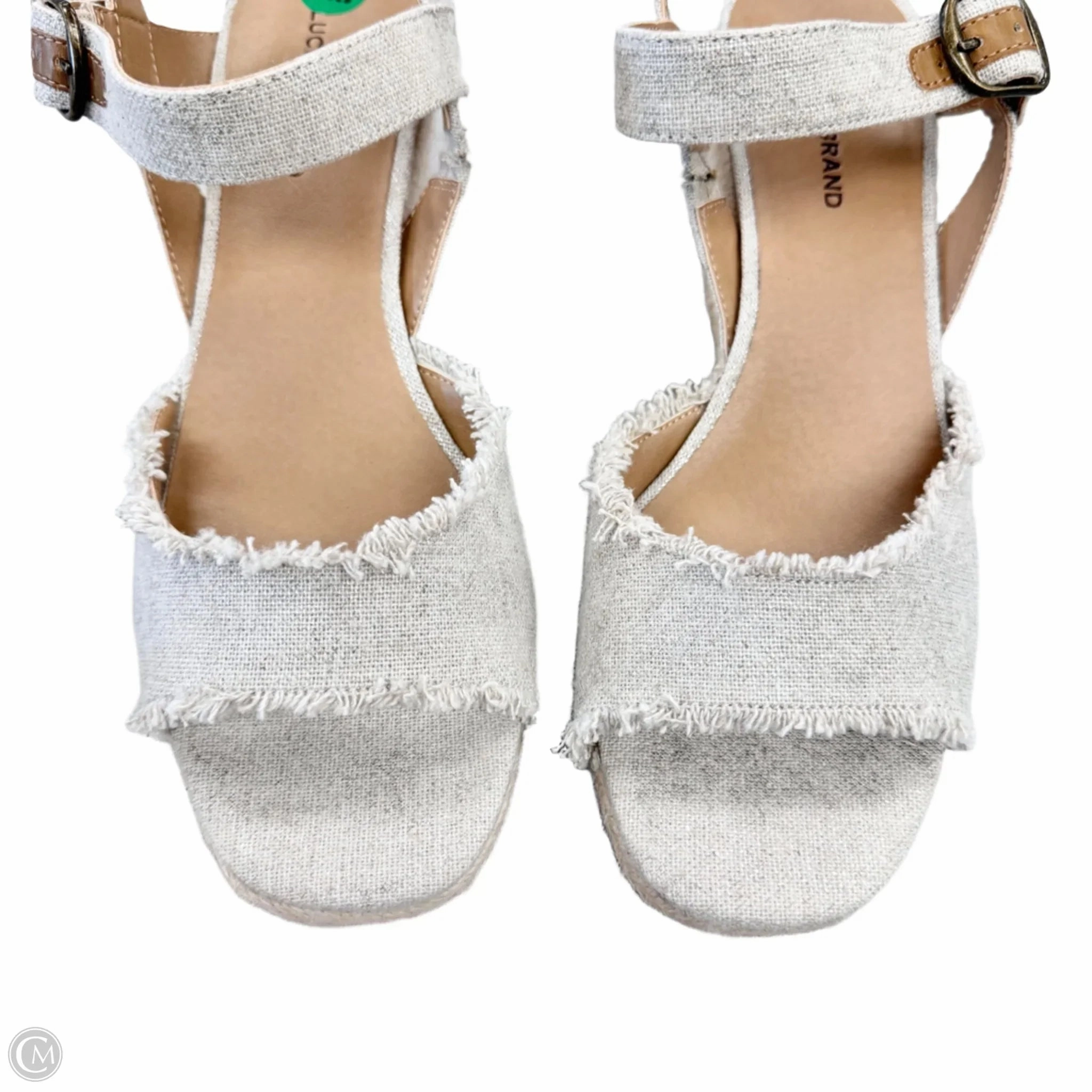 Sandals Heels Wedge By Lucky Brand In Taupe, Size: 9.5