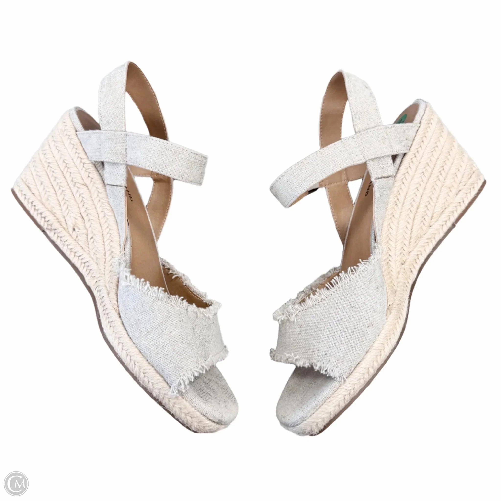 Sandals Heels Wedge By Lucky Brand In Taupe, Size: 9.5