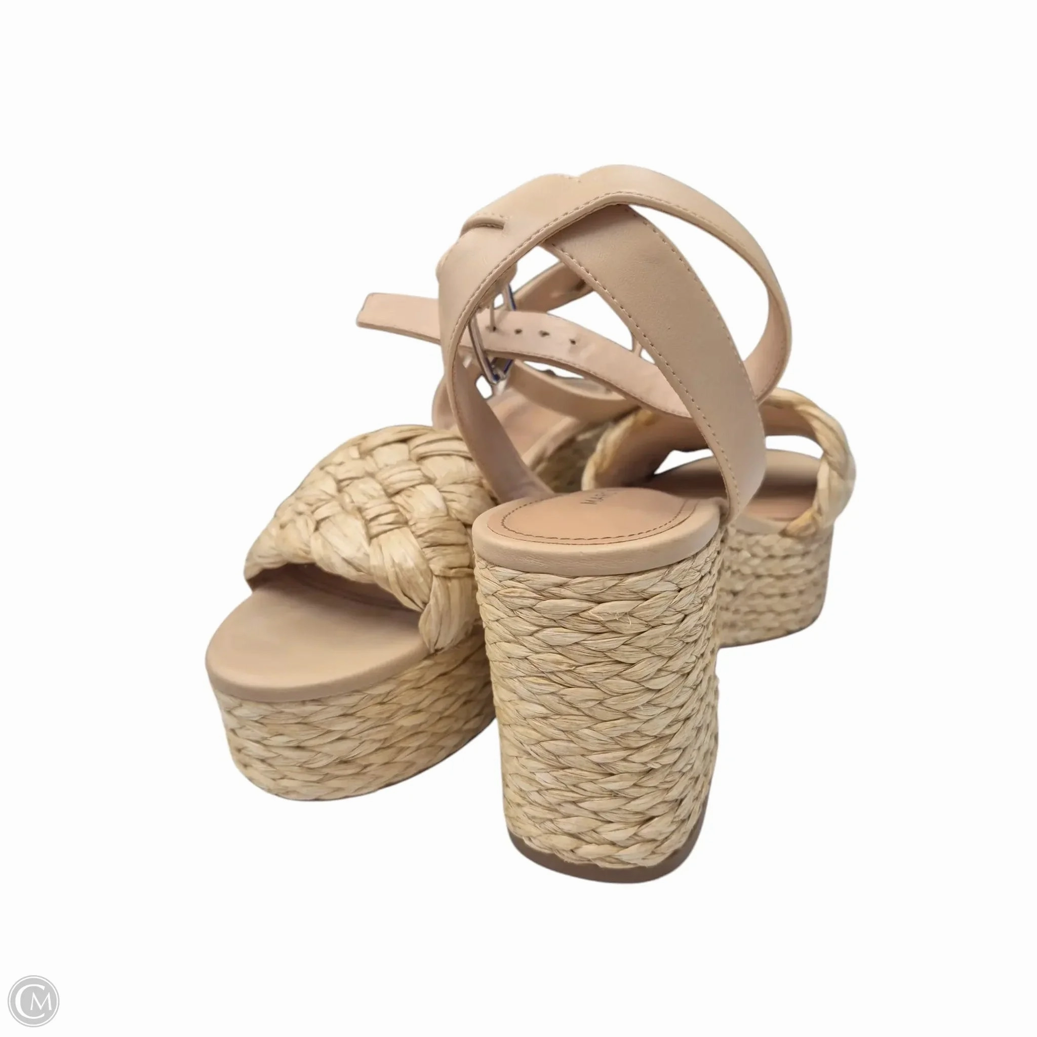 Sandals Heels Wedge By Marc Fisher In Beige, Size: 7.5