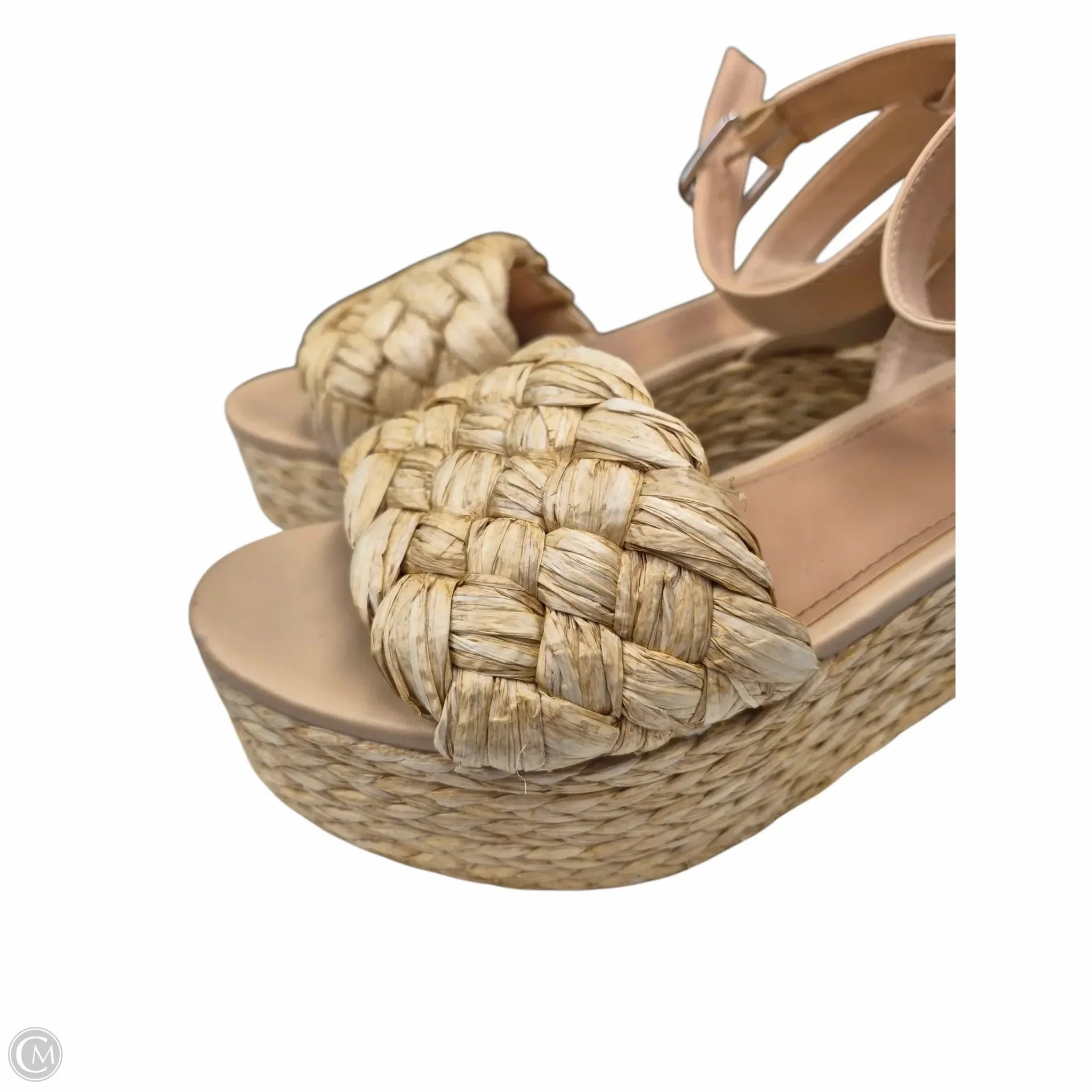 Sandals Heels Wedge By Marc Fisher In Beige, Size: 7.5