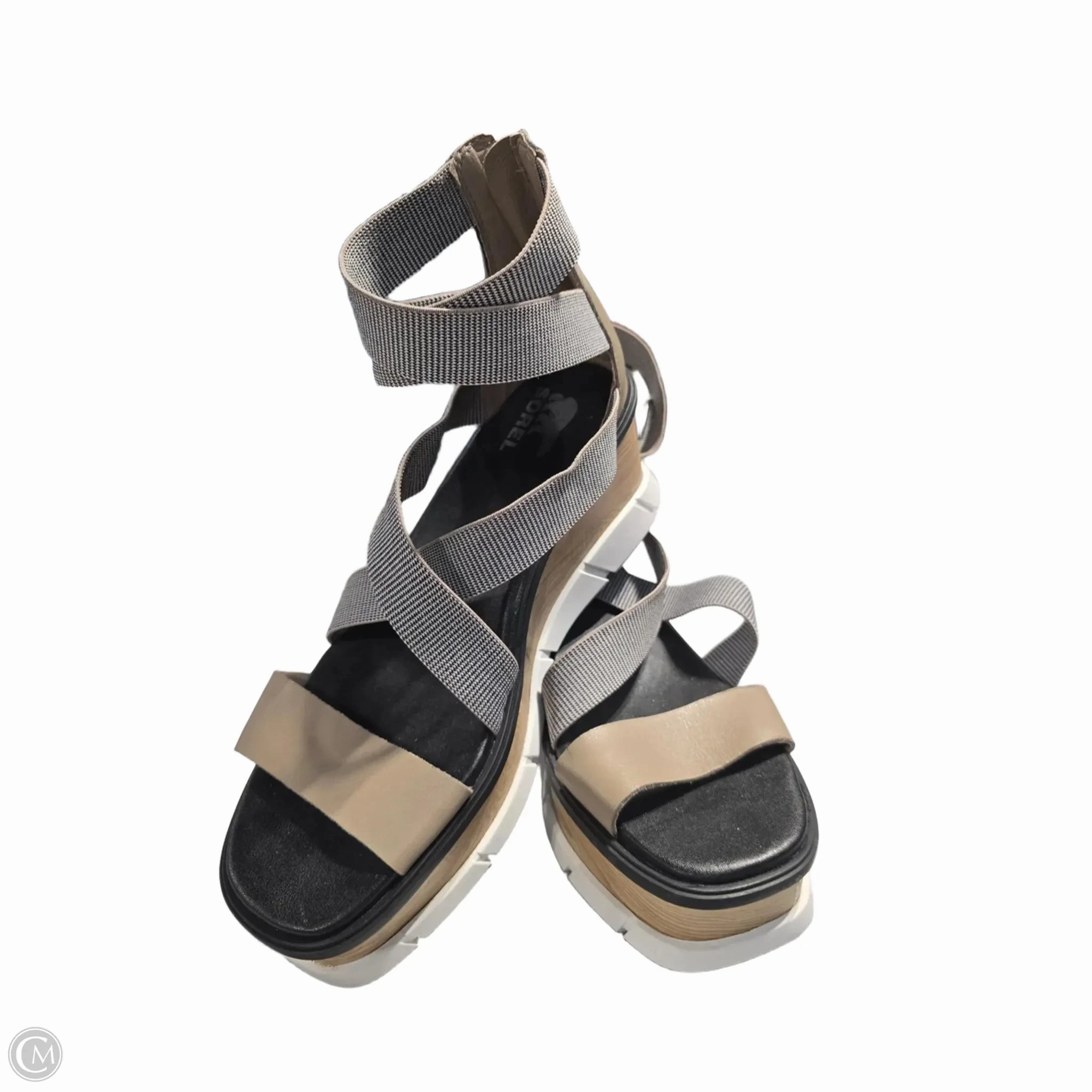 Sandals Heels Wedge By Otbt In Beige, Size: 10
