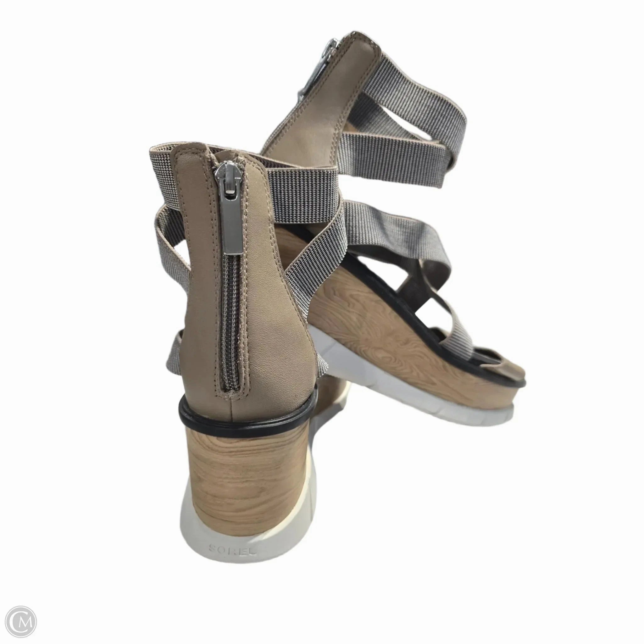 Sandals Heels Wedge By Otbt In Beige, Size: 10