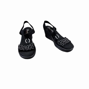Sandals Heels Wedge By Skechers In Black, Size: 7