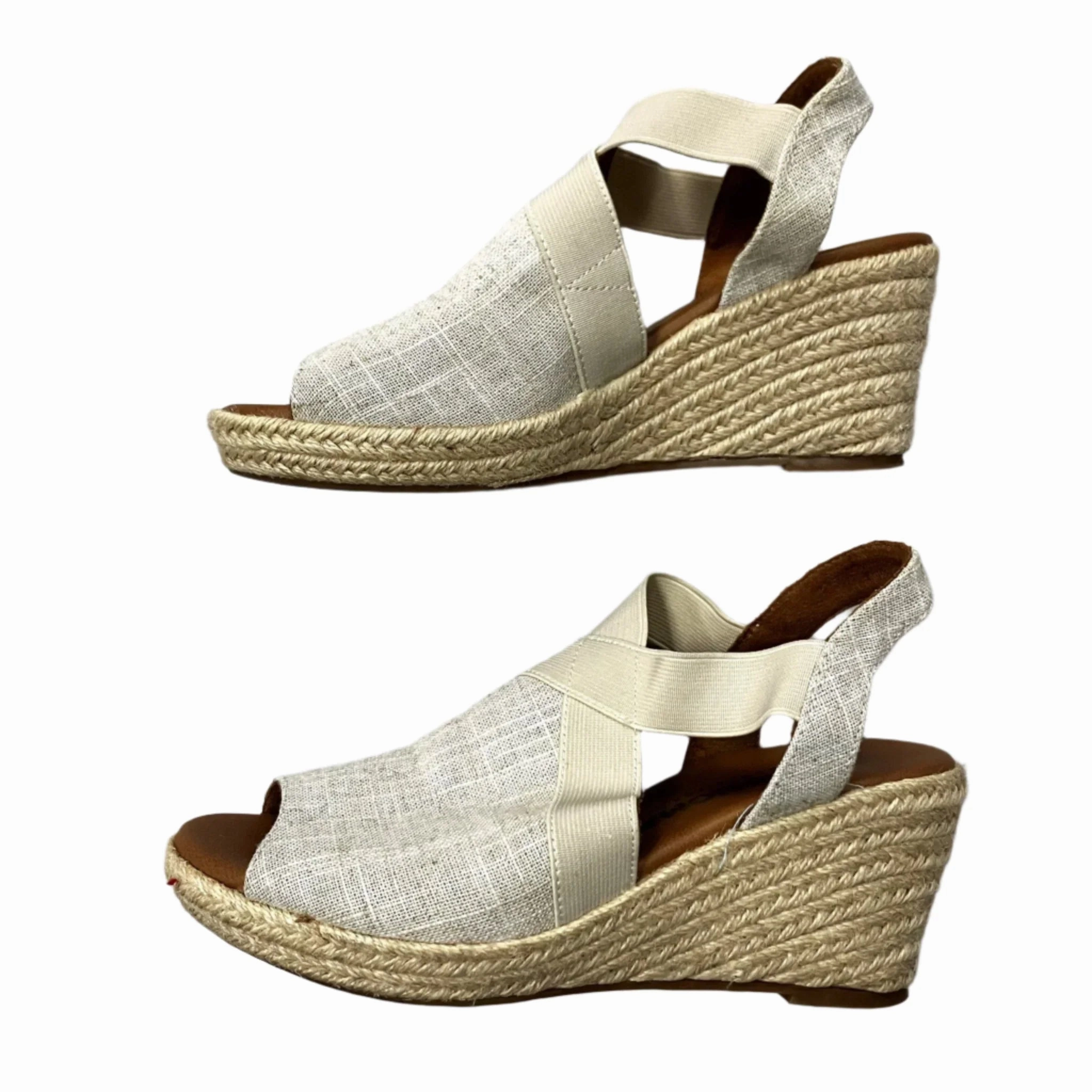 Sandals Heels Wedge By Sonoma In Cream, Size: 6.5