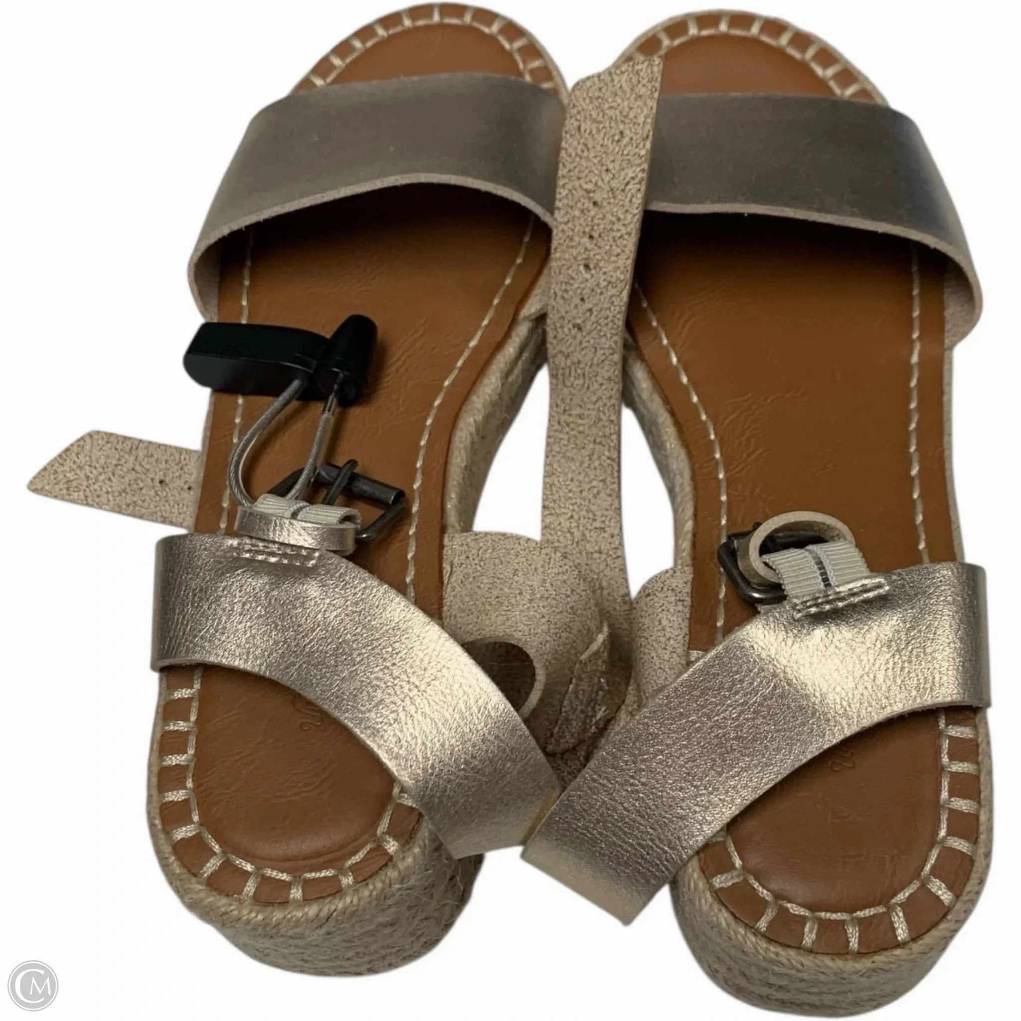 Sandals Heels Wedge By Universal Thread In Gold, Size: 8.5