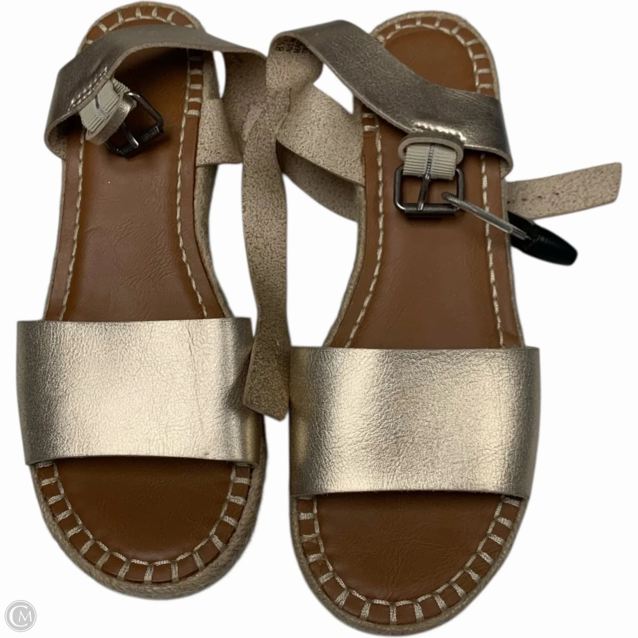 Sandals Heels Wedge By Universal Thread In Gold, Size: 8.5