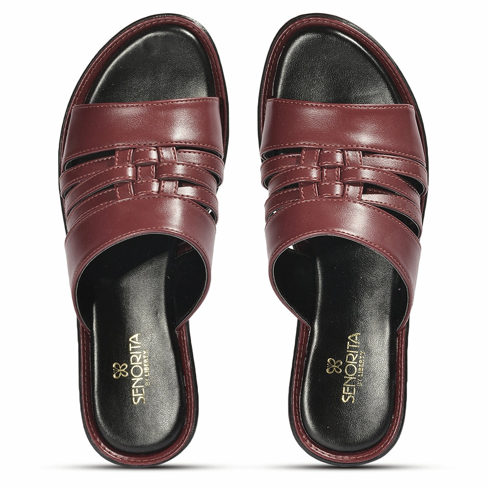 Senorita Casual (Cherry) Slippers For Ladies DZL-809 By Liberty