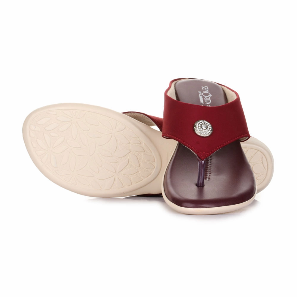 Senorita Casual (Cherry) Slippers For Women MK-08 By Liberty