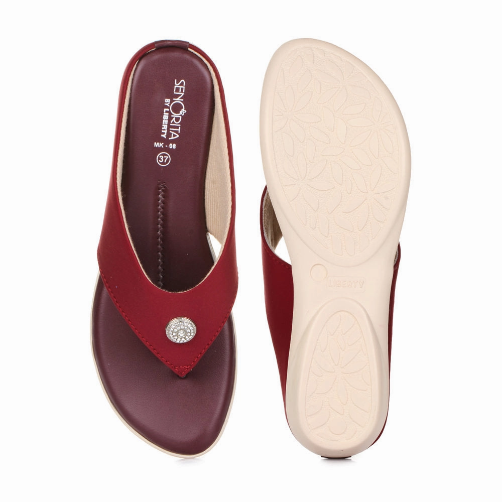 Senorita Casual (Cherry) Slippers For Women MK-08 By Liberty