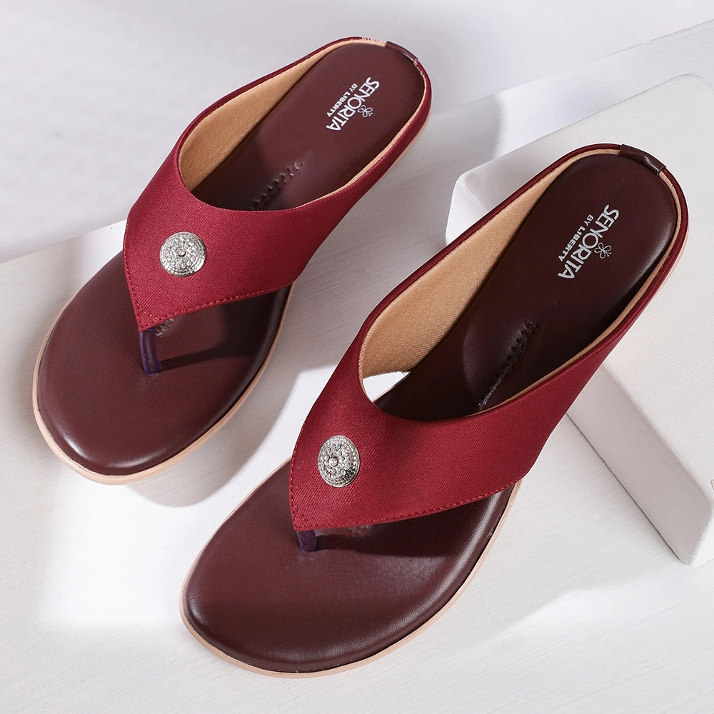 Senorita Casual (Cherry) Slippers For Women MK-08 By Liberty