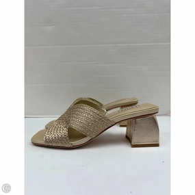 Shoes Heels Block By Clothes Mentor In Gold, Size: 6.5
