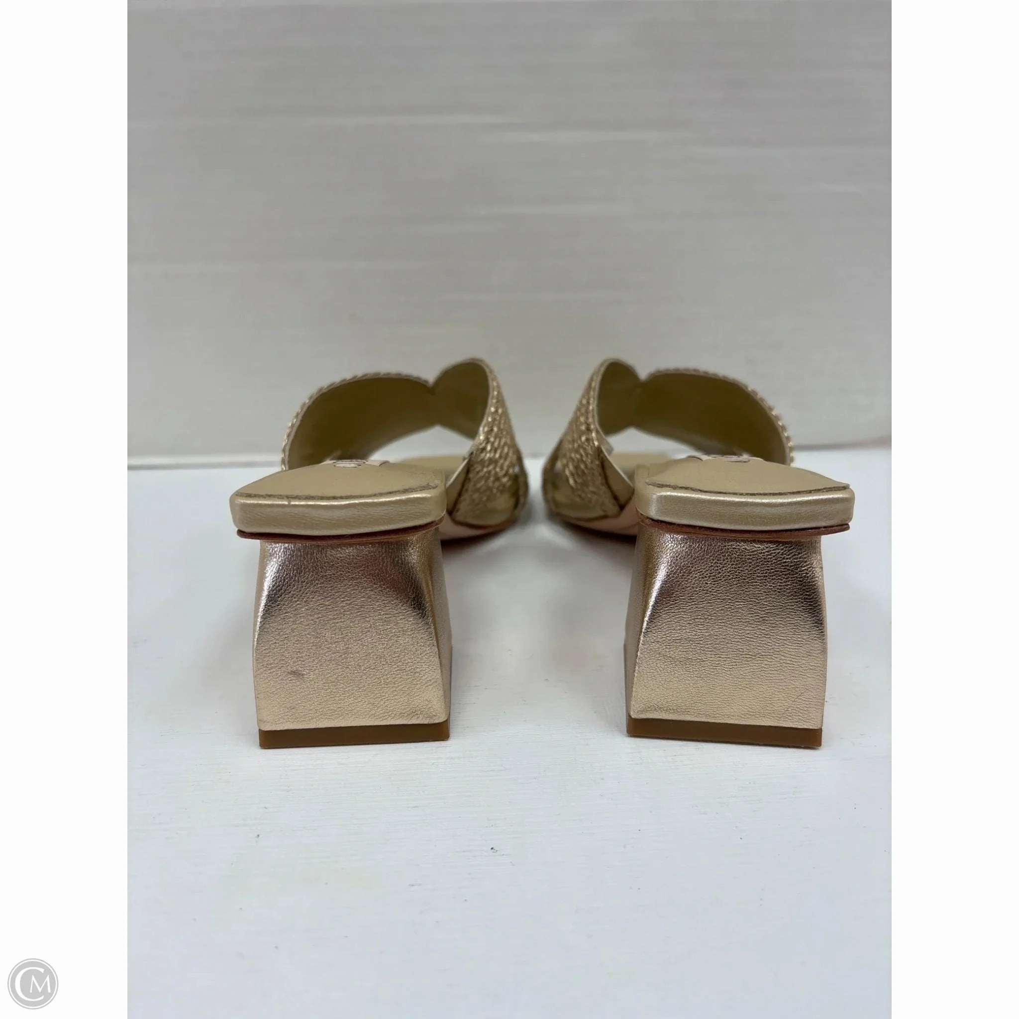 Shoes Heels Block By Clothes Mentor In Gold, Size: 6.5