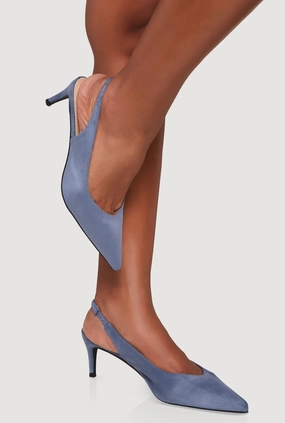 Slingback Pointed Toe Mid Heels