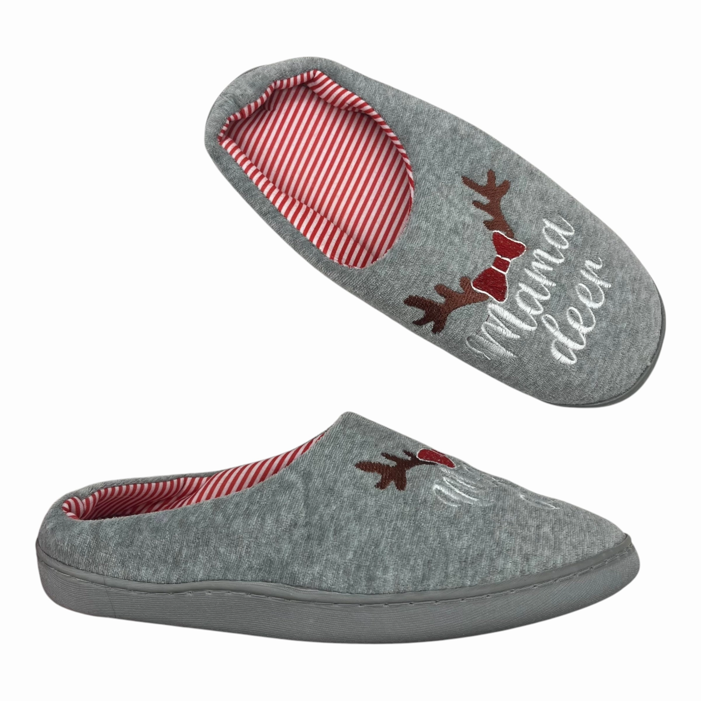 Slippers By Clothes Mentor In Grey