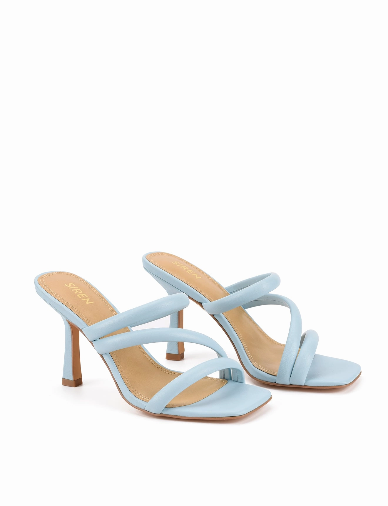 Spence Heeled Sandals - Pale Blue Leather
