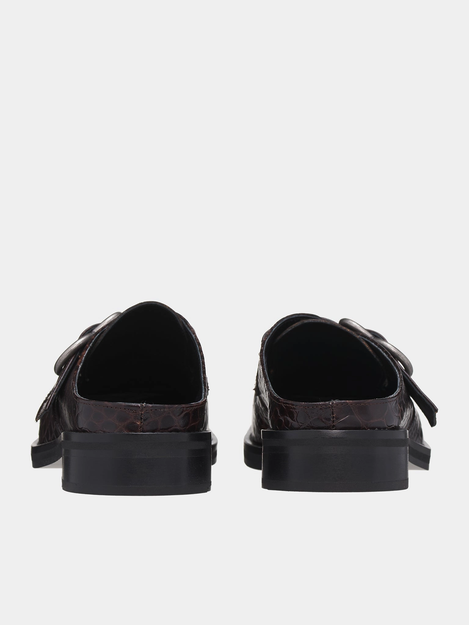 Square Toe Buckle Mule (1056LE01710M-BROWN)