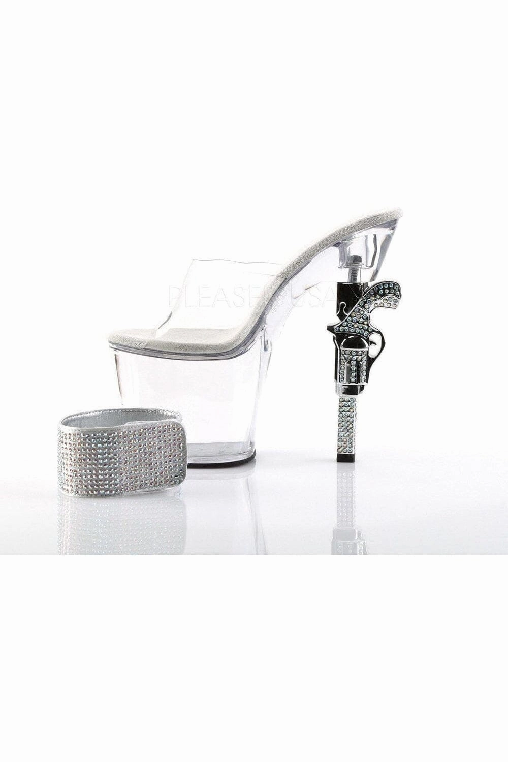 SS-REVOLVER-712 Platform Sandal  | Clear Vinyl