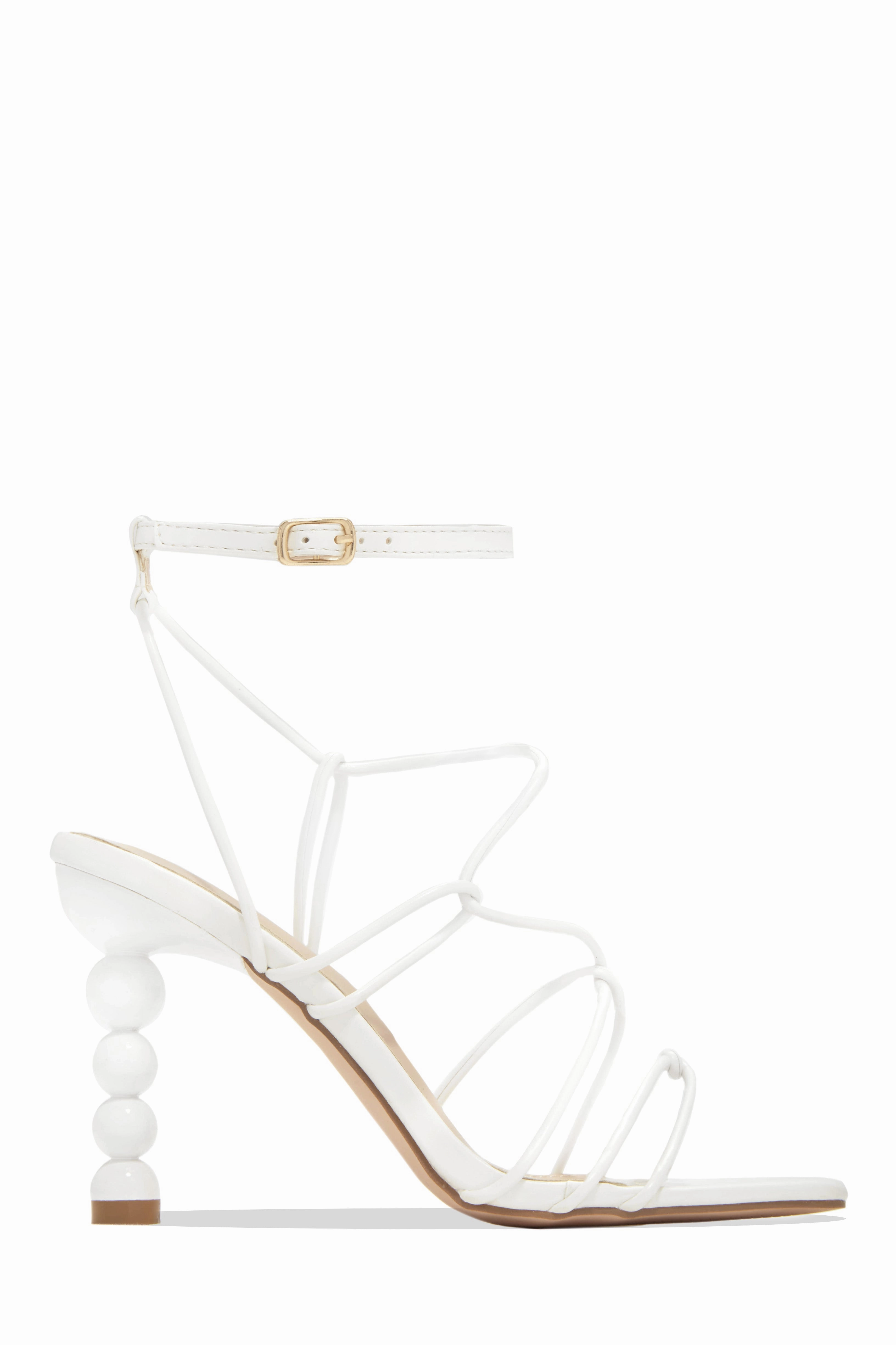 St. Barts Summer Square Toe Strappy Heels - Pink