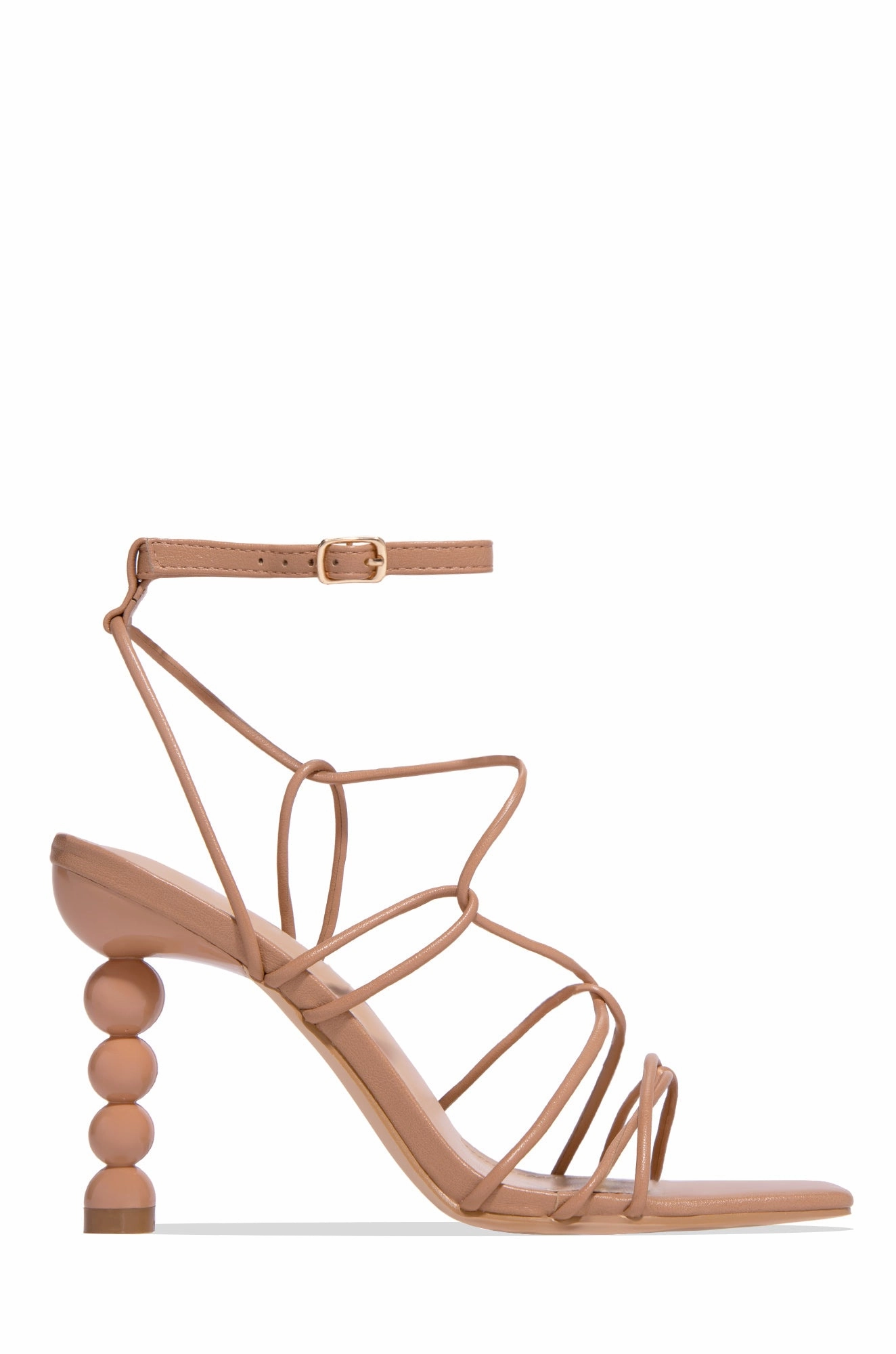 St. Barts Summer Square Toe Strappy Heels - Pink