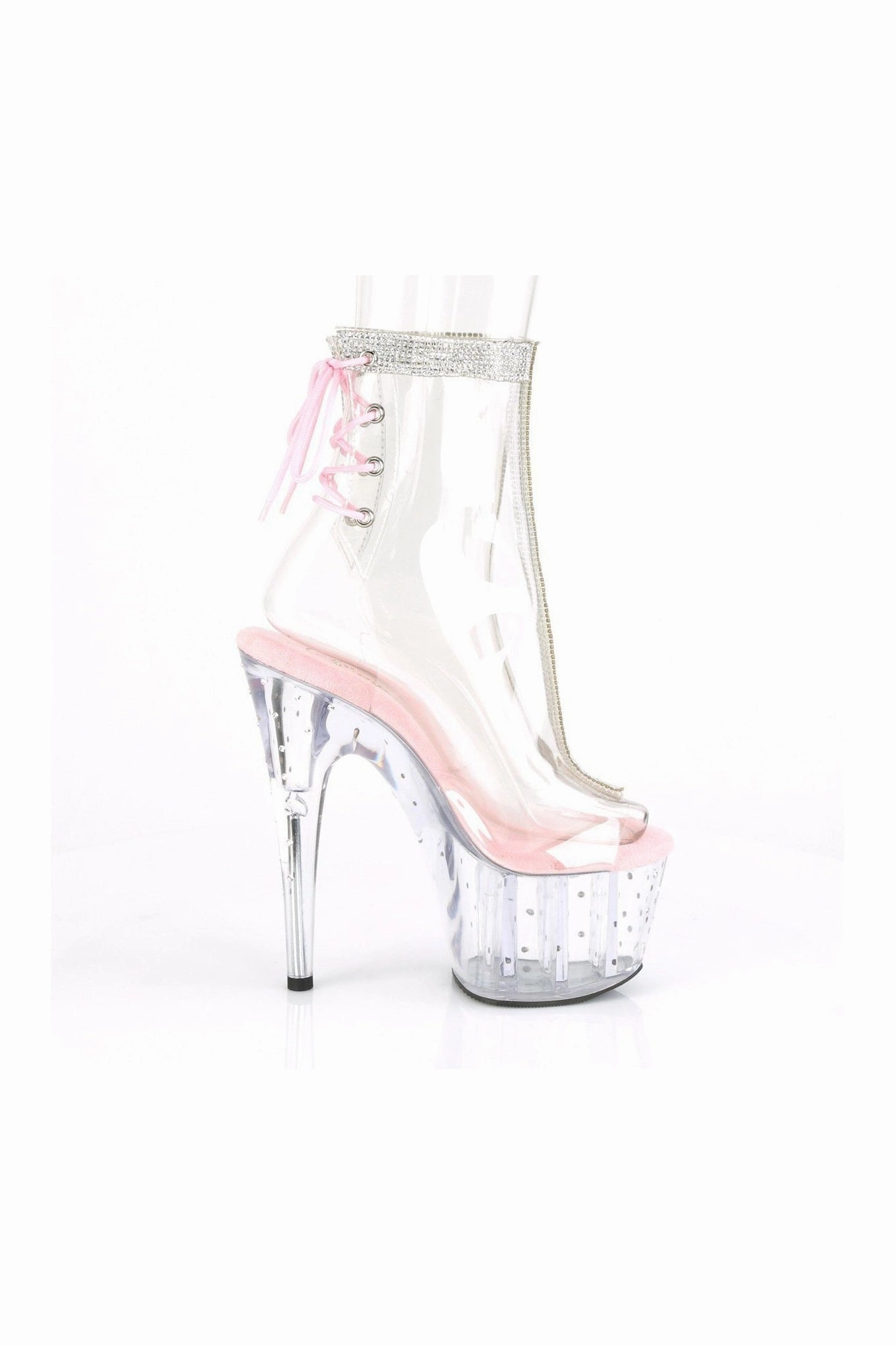 STARDUST-1018C-2RS Exotic Ankle Boot | Clear Vinyl