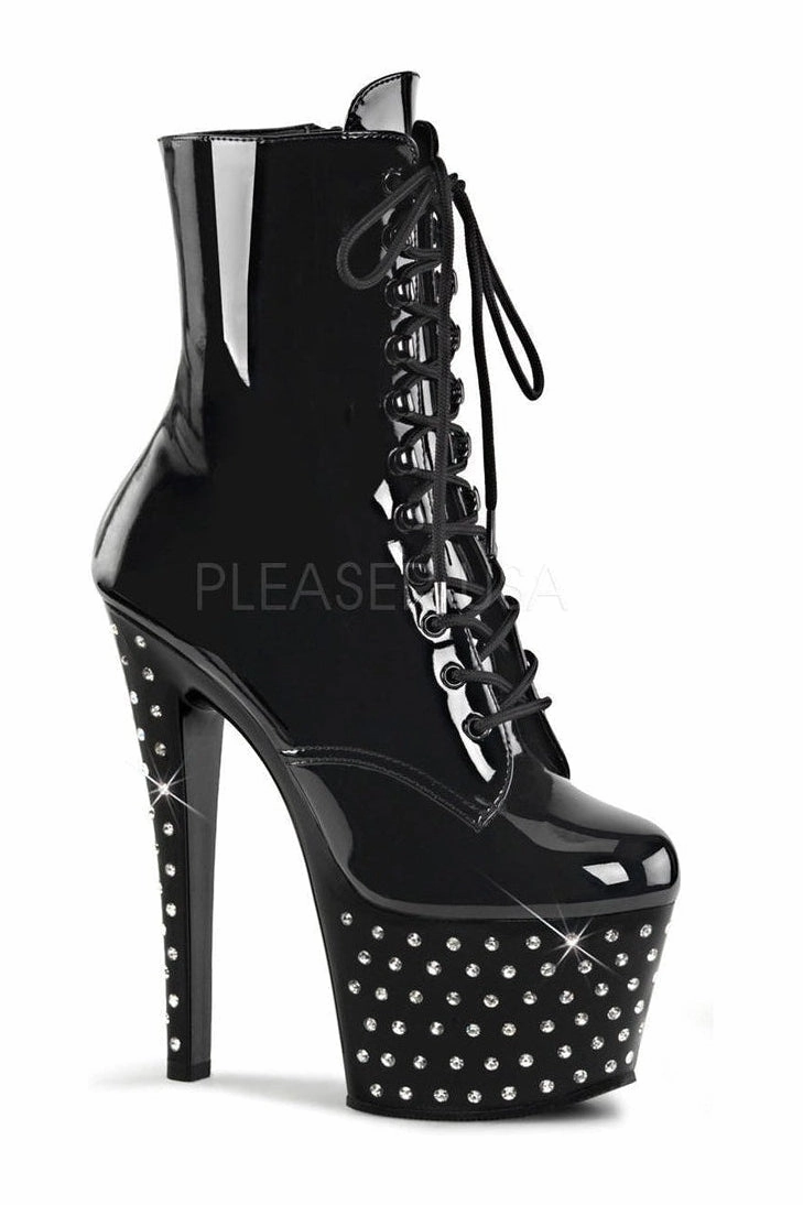 STARDUST-1020-7 Platform Boot  | Black Patent