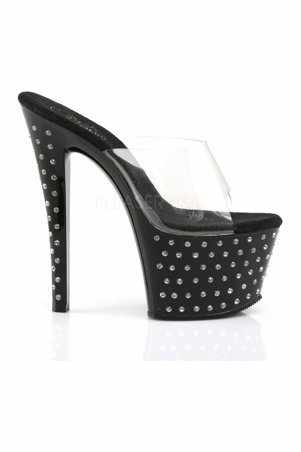 STARDUST-701 Platform Slide  | Black Vinyl
