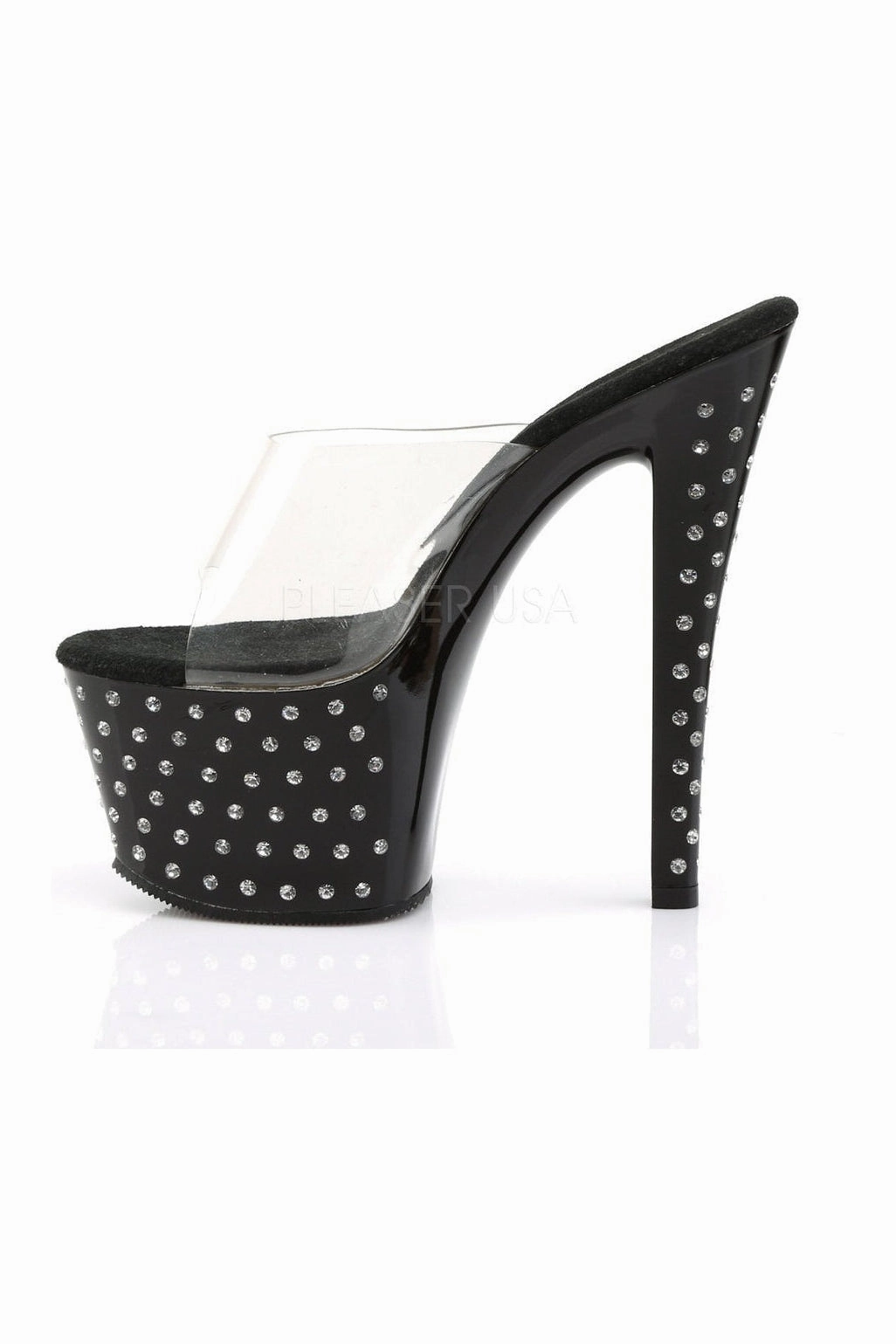 STARDUST-701 Platform Slide  | Black Vinyl