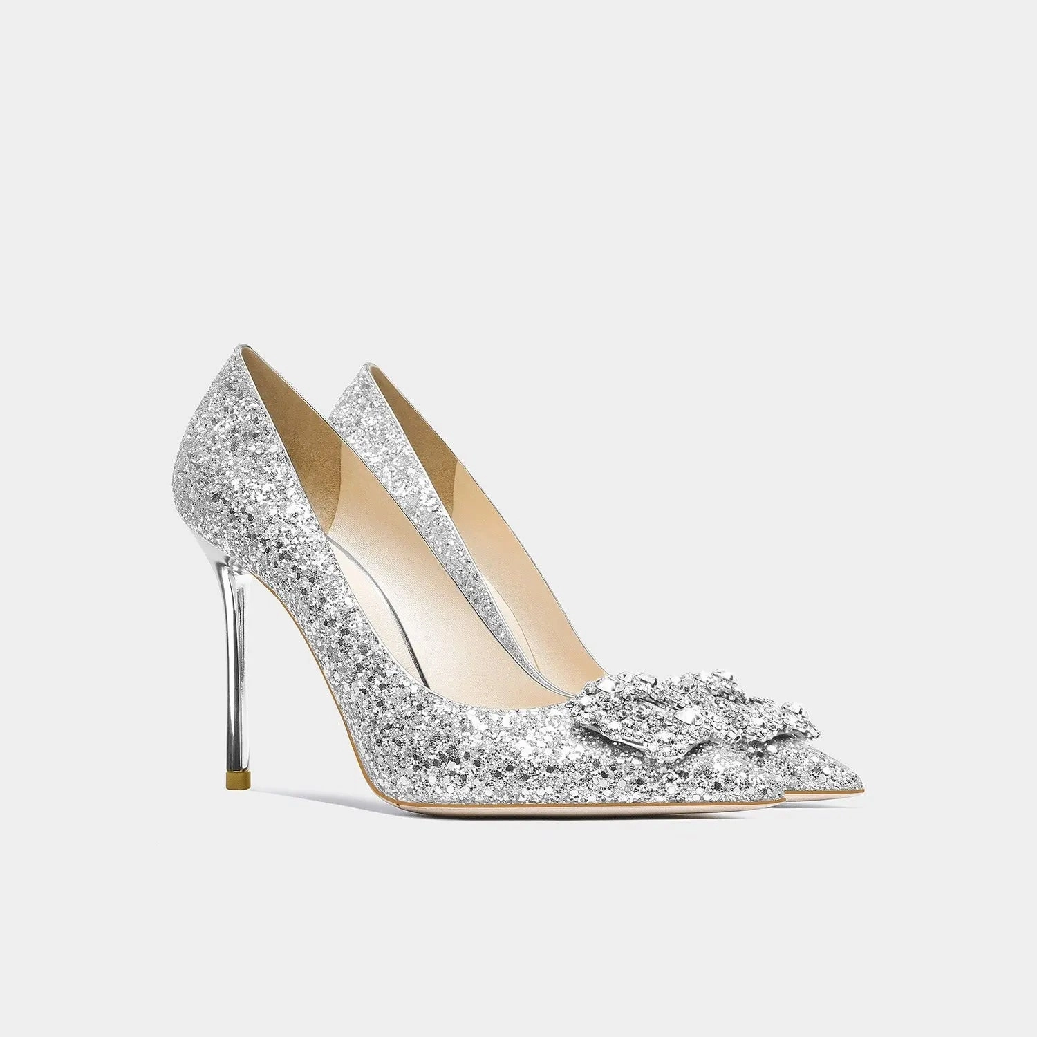Tamil Silver Sequin Heels